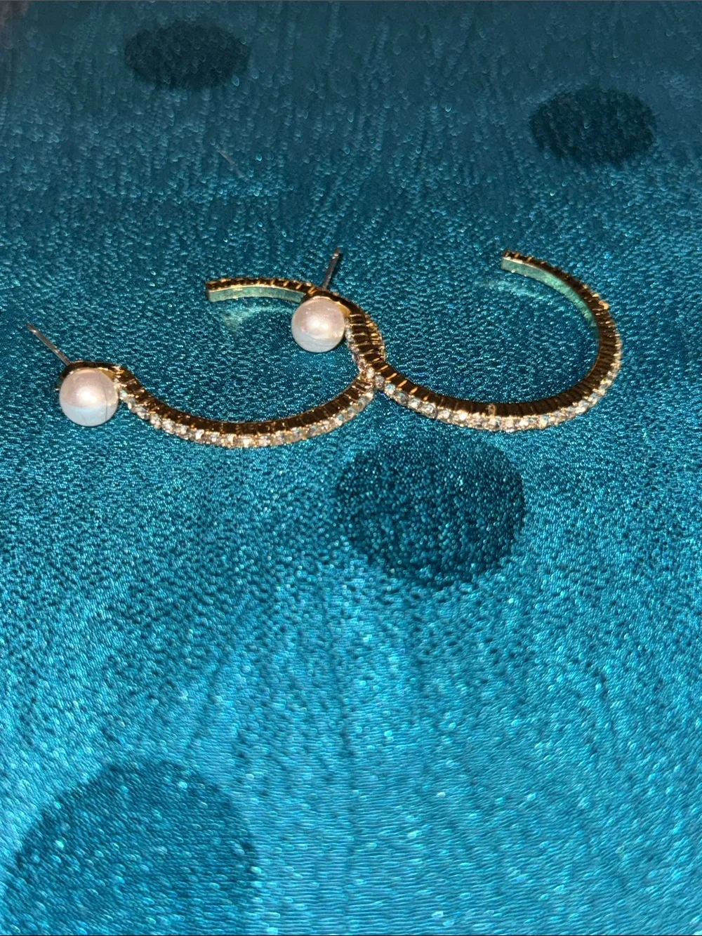 Gold Pearl Accent Hoop Earrings - Elegant Women’s Jewelry
